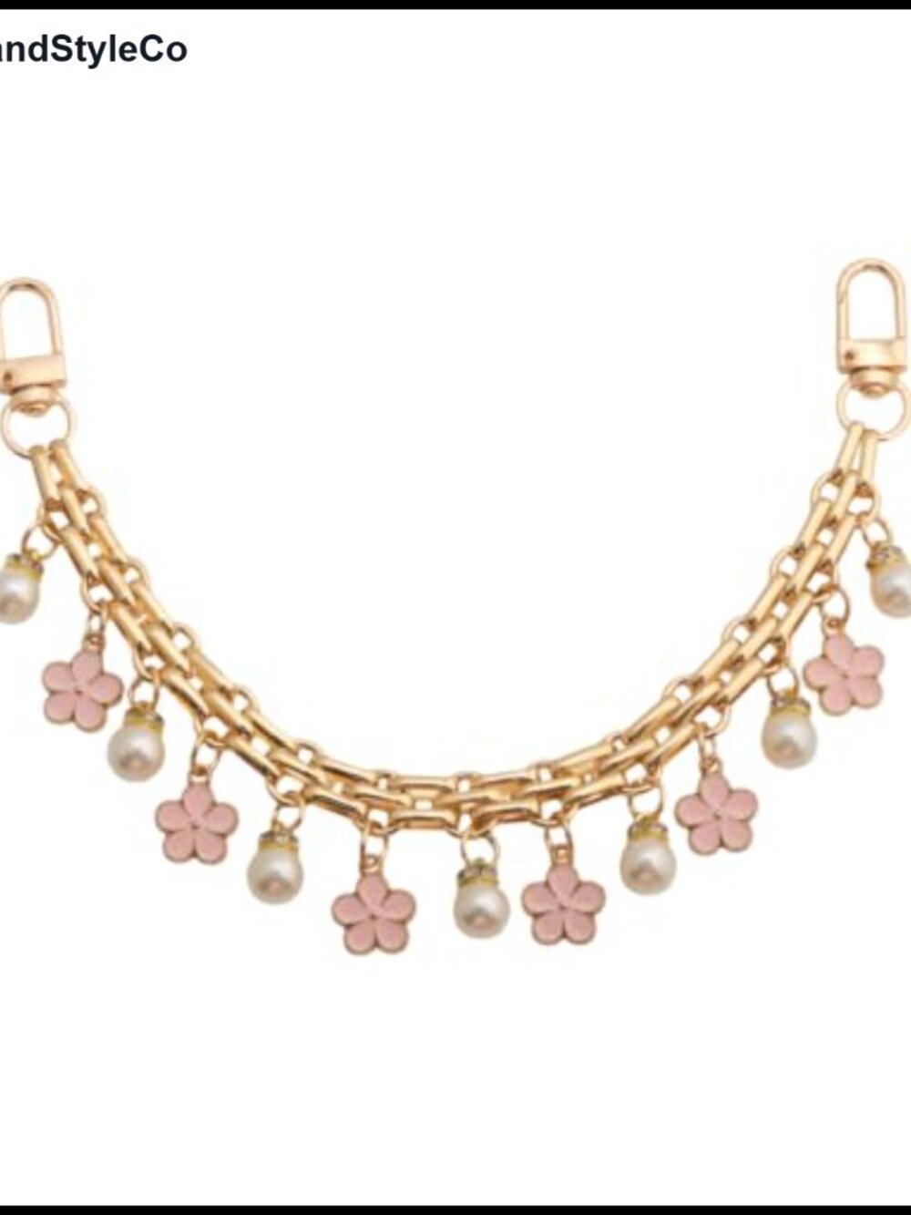 Pearl Bow Bag Charm Keychain Wallet Extension Chain Handbag Pendant